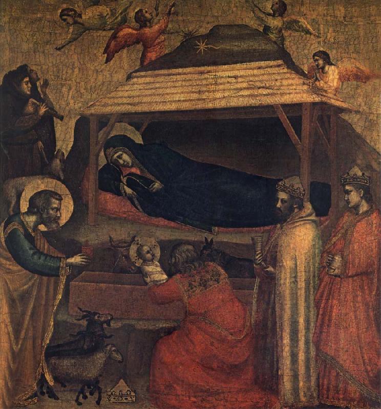 GIOTTO di Bondone Nativity,Adoration of the Shepherds and the Magi Norge oil painting art